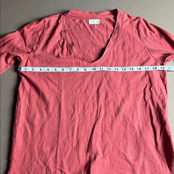 POETRY V-NECK T-SHIRT Hemp & organic cotton- Coral- Size 8 - Picture 11 of 13